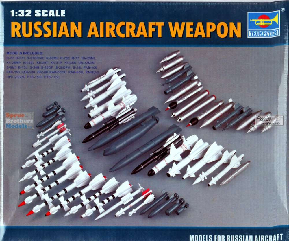 プラモデル 1/32 RUSS IAN AIRCRAFT WEAPON TRP03301 1:32 Trumpeter Set of Modern Russian Aircraft Weapons