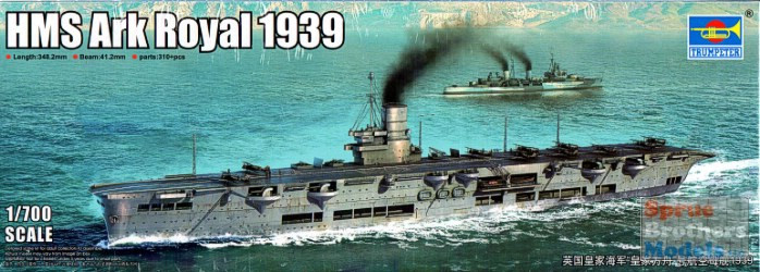 TRP06713 1:700 Trumpeter HMS Ark Royal 1939 - Sprue Brothers