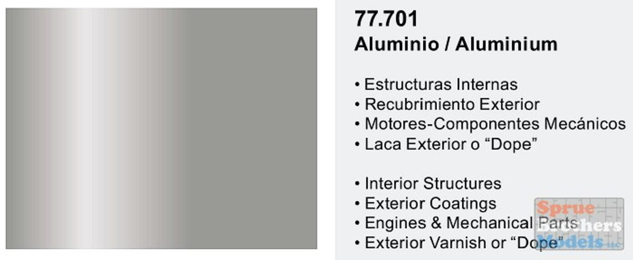 Acrylicos Vallejo VJP77701 32 ml Aluminium Metal Color Paint