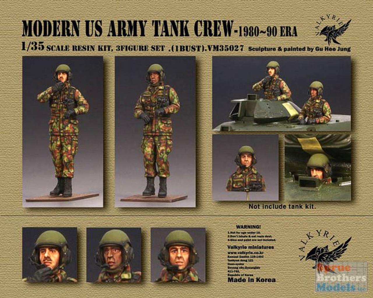 VLKVM35027 1:35 Valkyrie Models - Modern US Army Tank Crew 1980-90 Era (2  Figure/1 Bust Set)