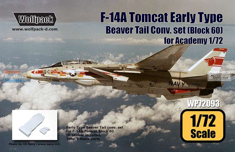 WPD72093 1:72 Wolfpack F-14A Tomcat Early Type Beaver Tail Set