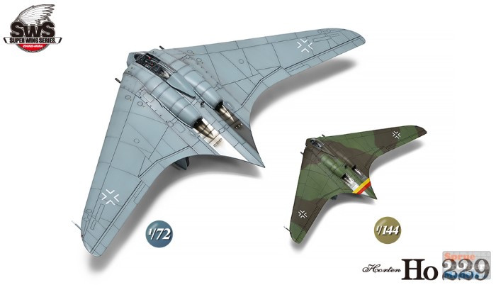 ZKMK28914 1:72 & 1:144 Zoukei-Mura Horton Ho229 (2 kits) - Sprue