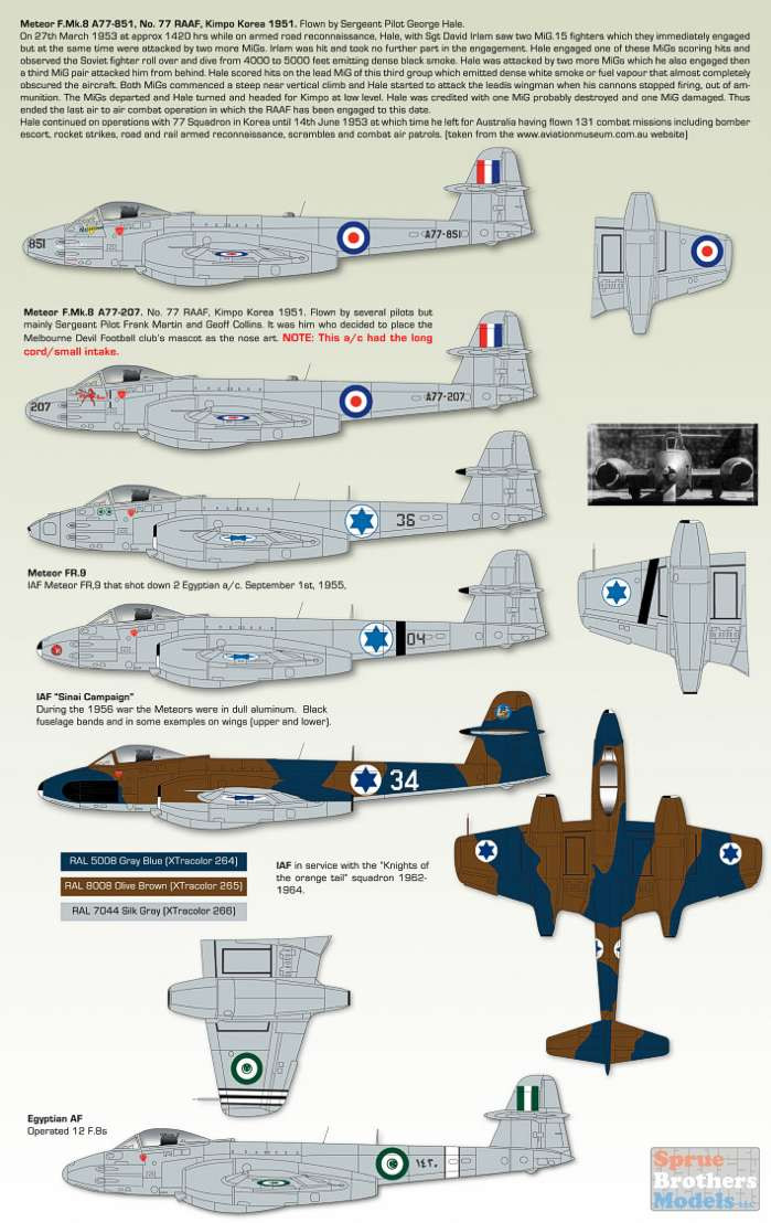 ZTZ32069 1:32 Zotz Decals - Glostor Meteor F.8 & FR.9 - Sprue