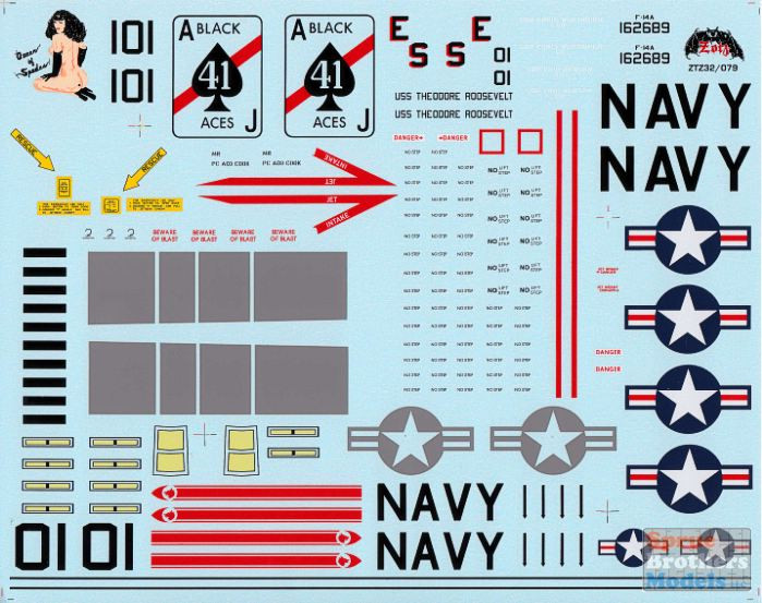 ZTZ32079 1:32 Zotz Decals - F-14A Tomcat Part 2 VF-1 VF-33 VF-41