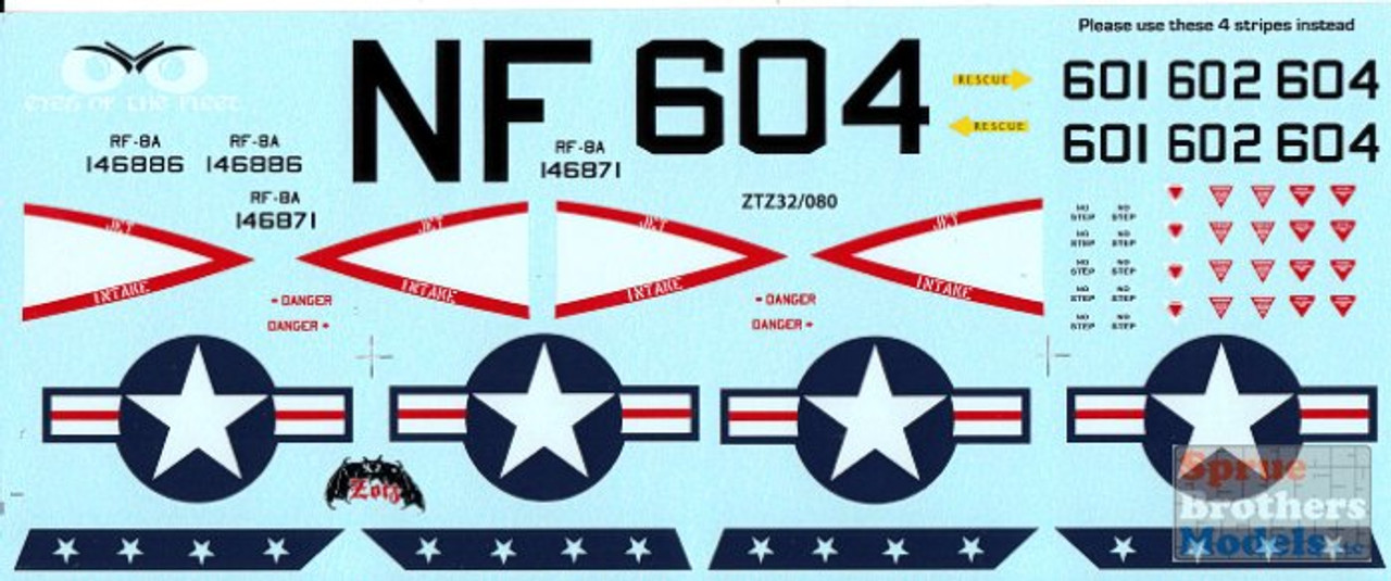 ZTZ32080 1:32 Zotz Decals - RF-8A RF-8G Crusader VFP-62 VFP