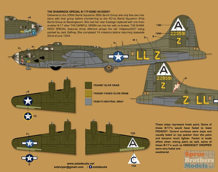 ZTZ32081 1:32 Zotz Decals - Heavenly Bodies B-17F Flying Fortress