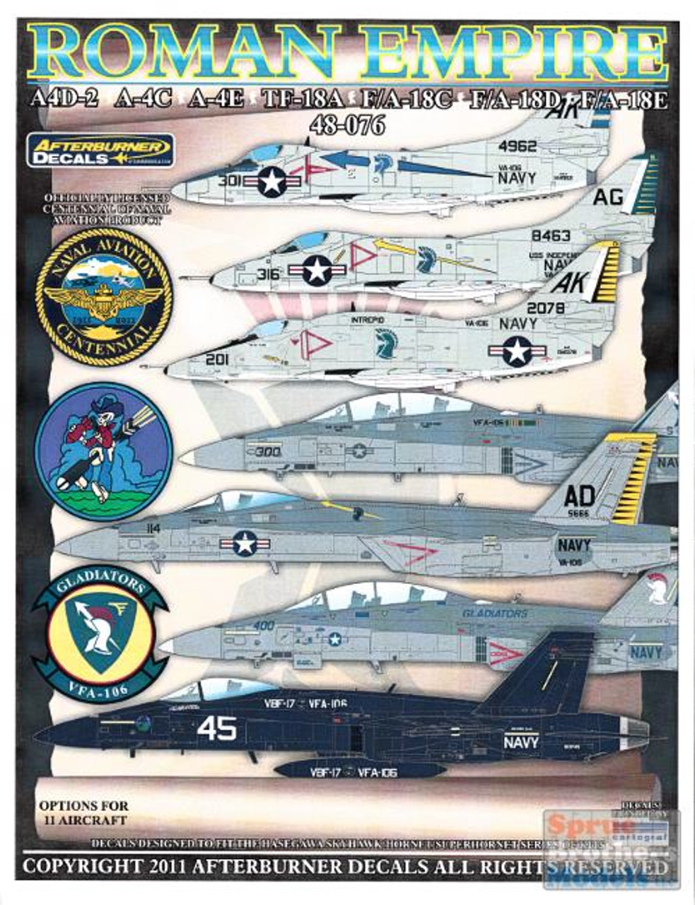 AFD48076 1:48 Afterburner Decals Roman Empire VA-106 VFA-106