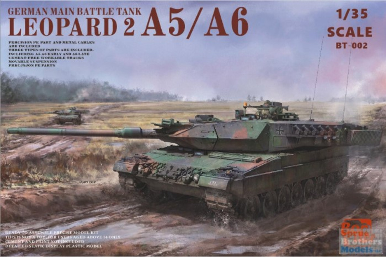ボーダーモデル 1/35 LEOPARD 2 A5/A6 プラモデルキット BDMBT002 1:35 Border Model Leopard 2 A5/A6 German Main
