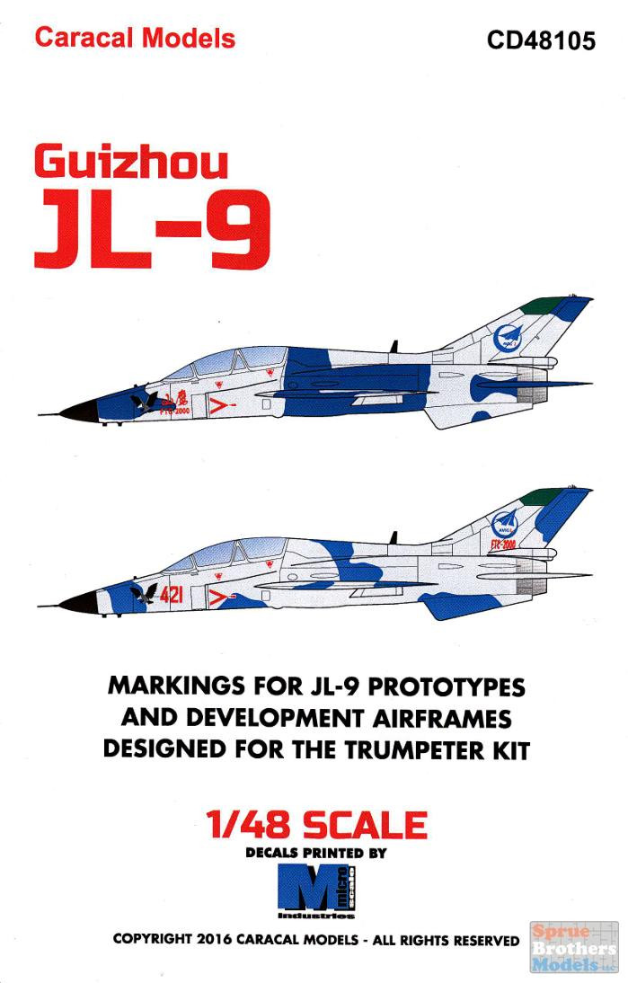 CARCD48105 1:48 Caracal Models Decals - Guizhou JL-9 - Sprue