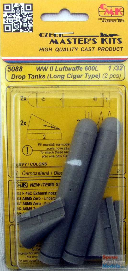 CMK5088 1:32 CMK WW2 Luftwaffe 600L Drop Tanks (Long Cigar Type