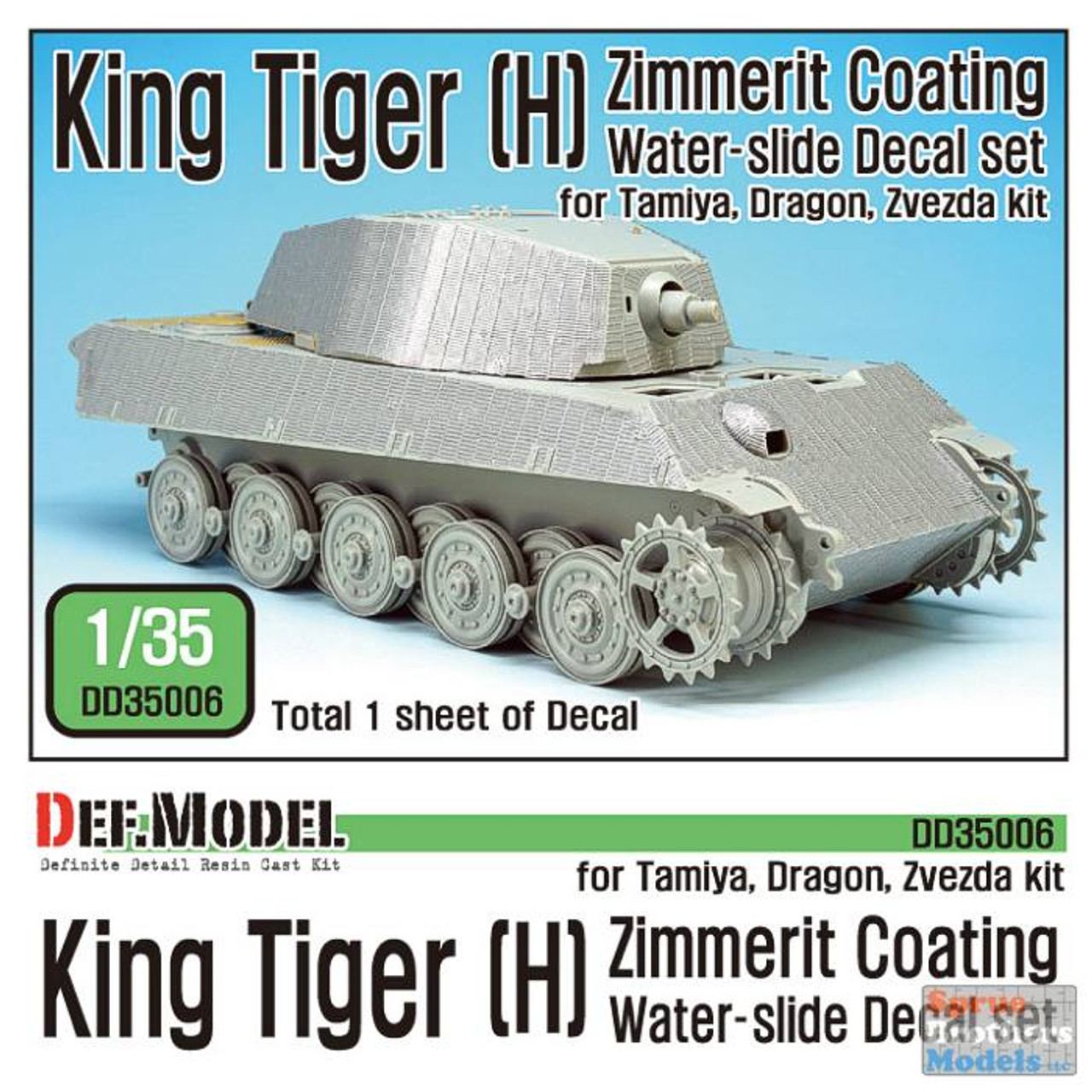 DEFDD35006 1:35 DEF Decal - Zimmerit Coating for King Tiger (H)  (TAM/REV/DRA kit