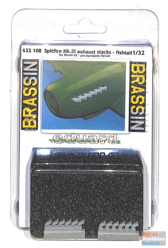 EDU632108 1:32 Eduard Brassin Spitfire Mk.IX Exhaust Stacks