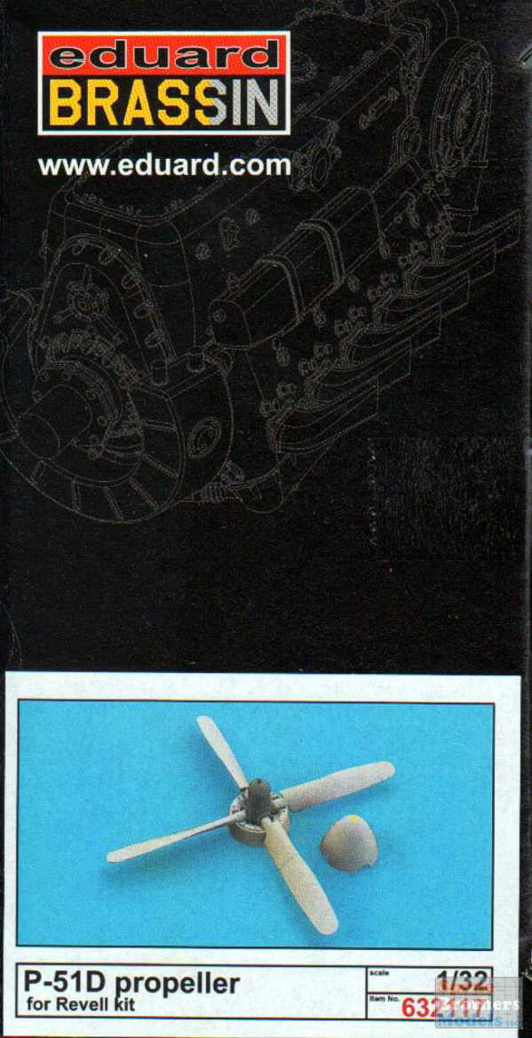 Edouard Brassin 1/32 P-51D Mustang – Kit De Détails Pour Maquette (pièces De Rechange, Hélice) – Réservé Aux Modélistes Confirmés (+14 Ans)