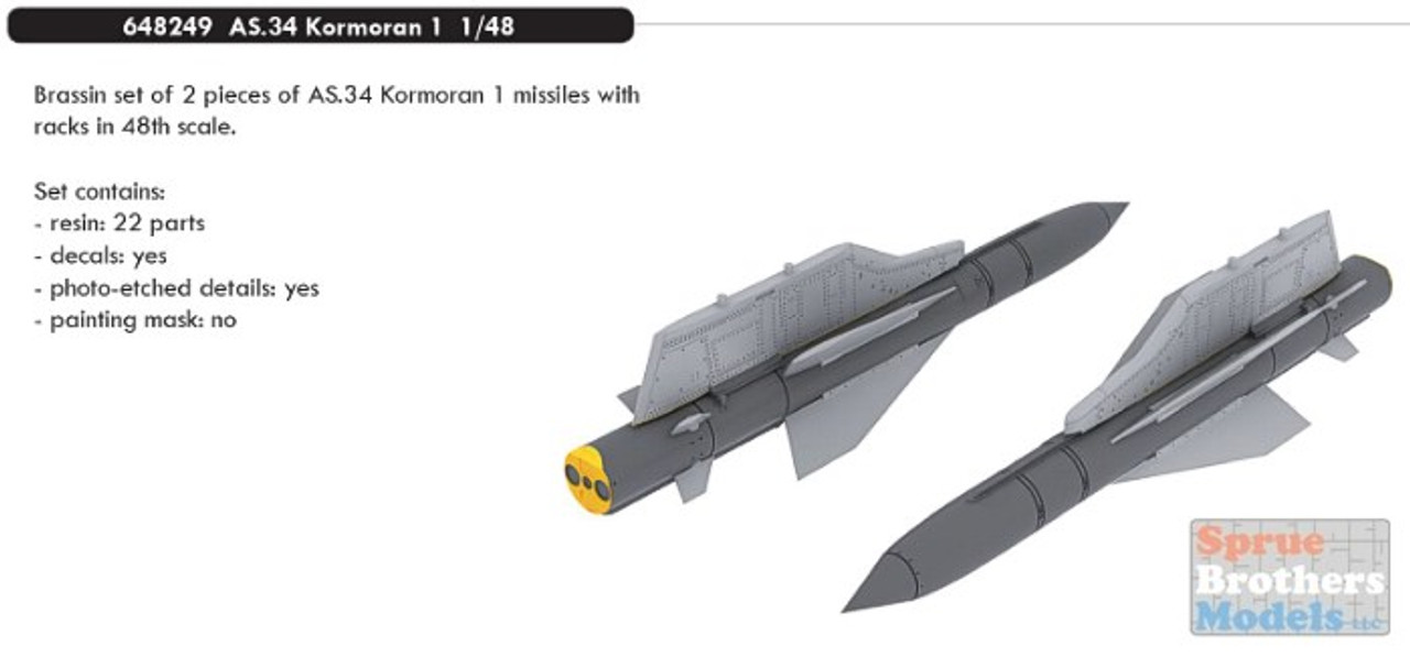 EDU648249 1:48 Eduard Brassin AS.34 Kormoran 1 Missile Set