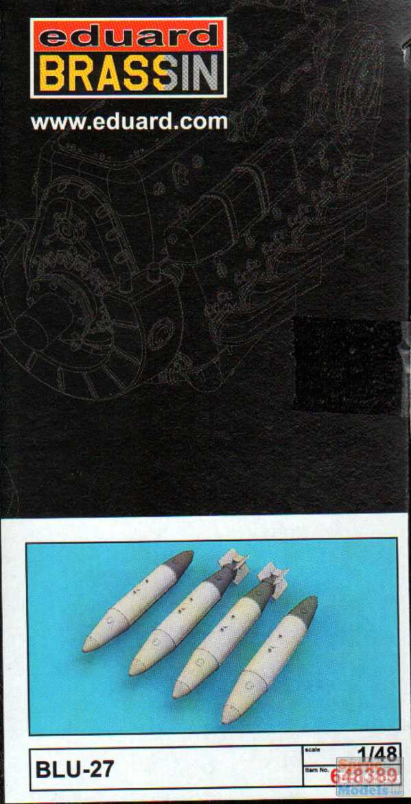 EDU648389 1:48 Eduard Brassin BLU-27 750lb Fire Bomb Set - Sprue