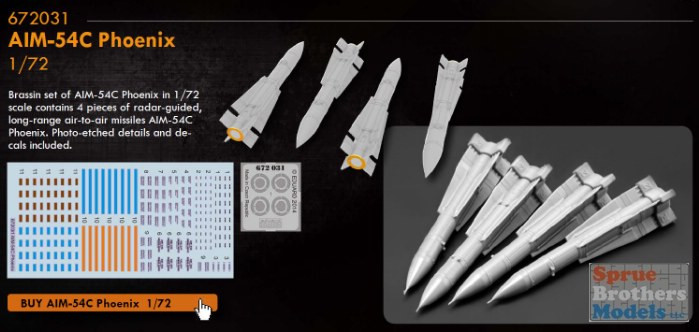 EDU672031 1:72 Eduard Brassin AIM-54C Phoenix Missile Set - Sprue