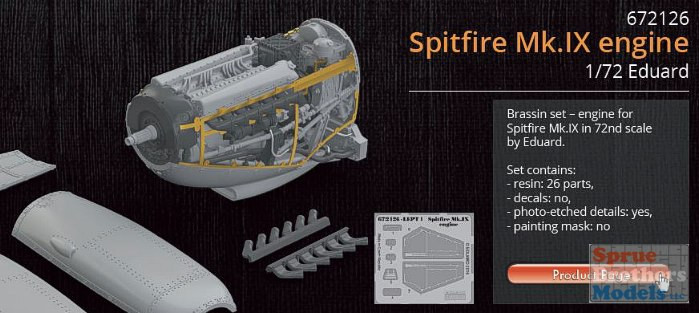EDU672126 1:72 Eduard Brassin Spitfire Mk.IX Engine (EDU kit