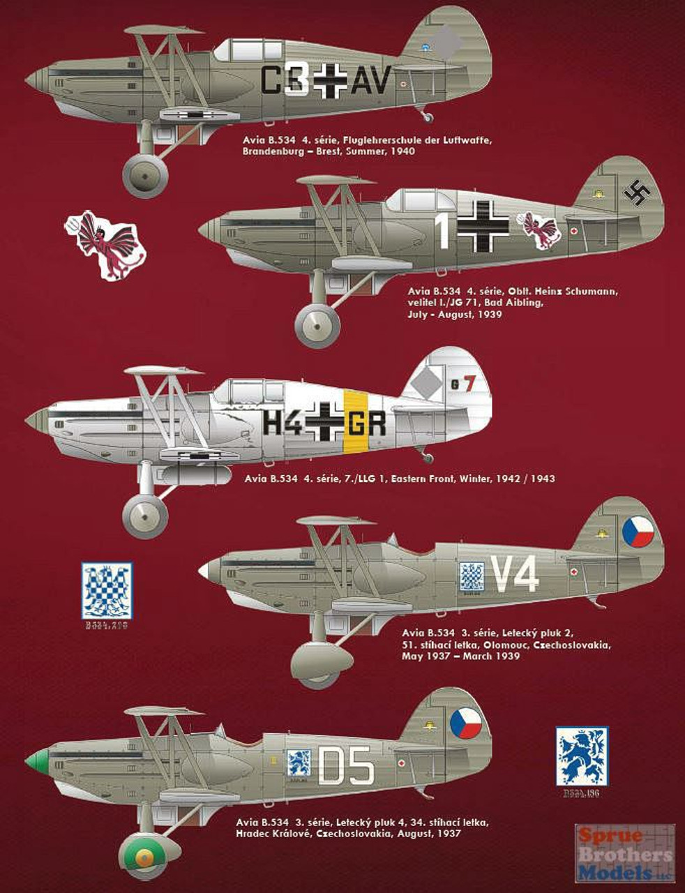 1/72 エデュアルド ロイヤルクラス アビア B.534 4機セット Avia B.534 QUATTRO COMBO 1/72 - Eduard Store