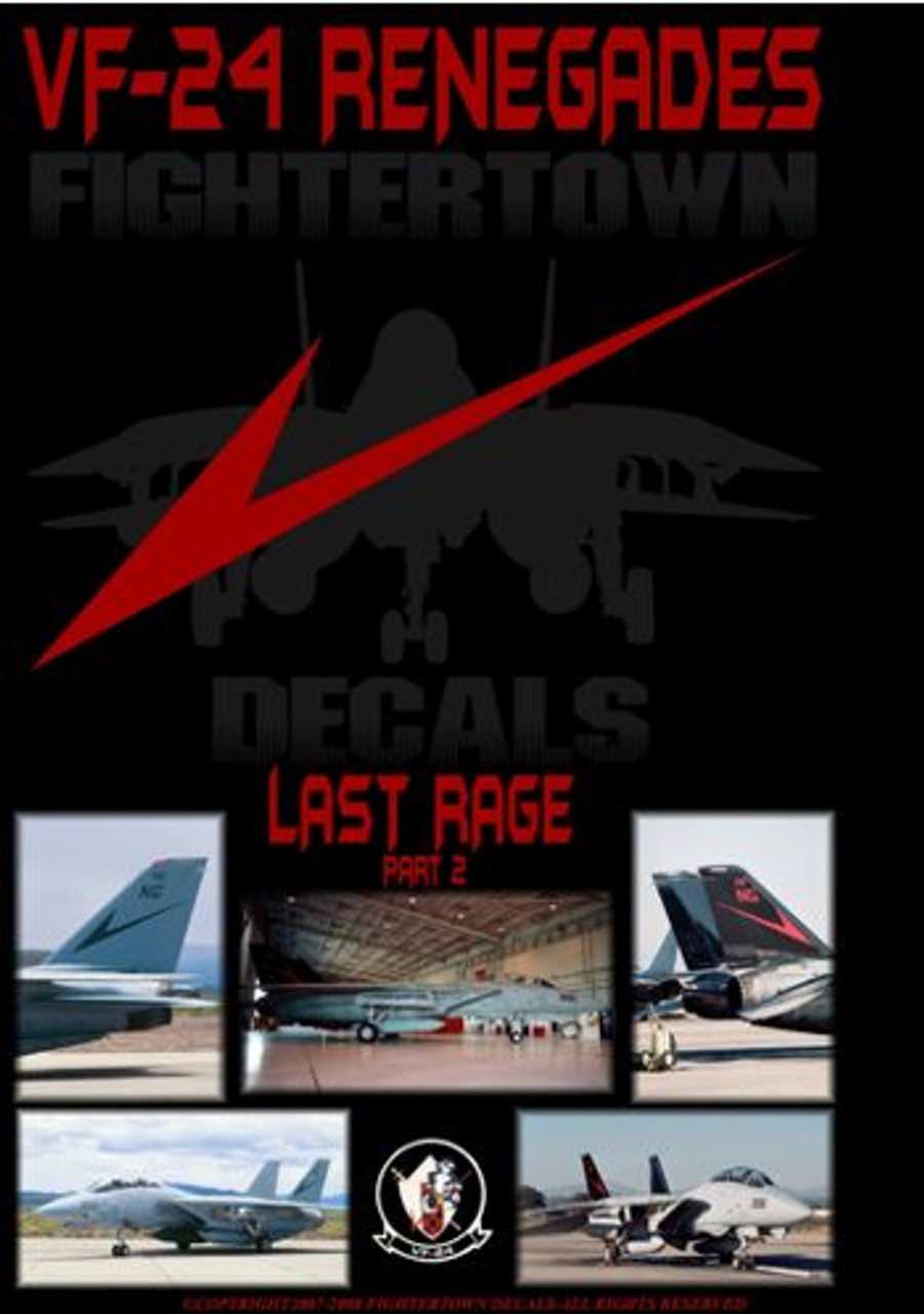 FTD48002　Rage　Sprue　Pt　#48002　Fightertown　Models　LLC　1:48　VF-24　Tomcat　Last　Decals　Brothers　F-14A　Renegades