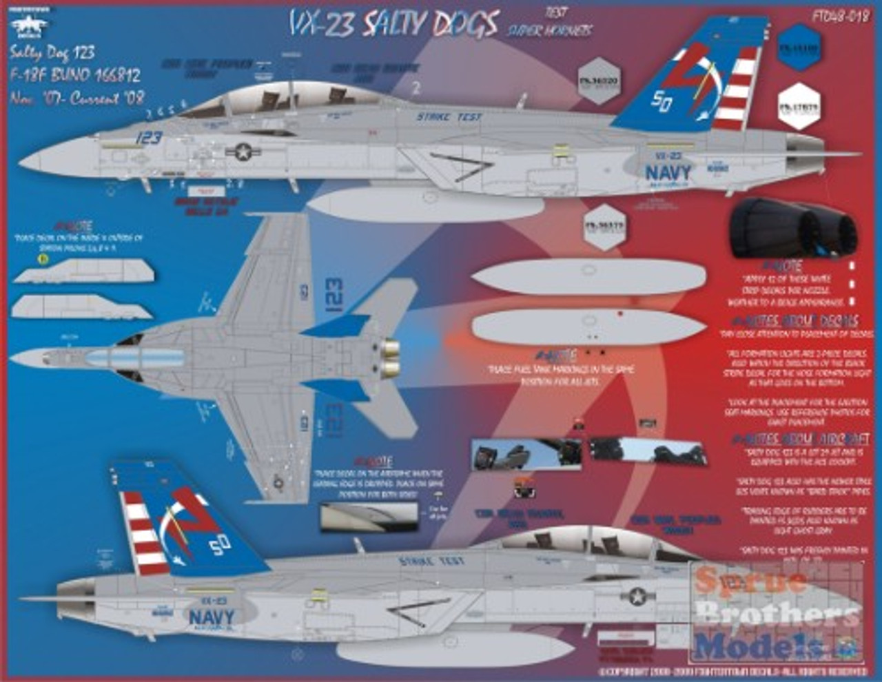 Ftd 1 48 Fightertown Decals F 18e F 18f Super Hornet Vx 23 Salty Dogs Sprue Brothers Models Llc