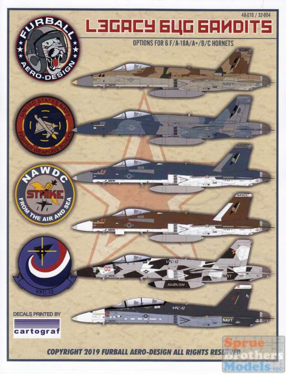 FUR32004 1:32 Furball Aero Design F-18A F-18A+ F-18B F-18C Hornet Super  Hornet 'Legacy Bug Bandits'