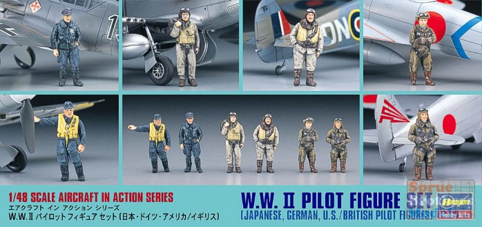 HAS36007 1:48 Hasegawa WWII Pilot Figures Set (Japanese, German