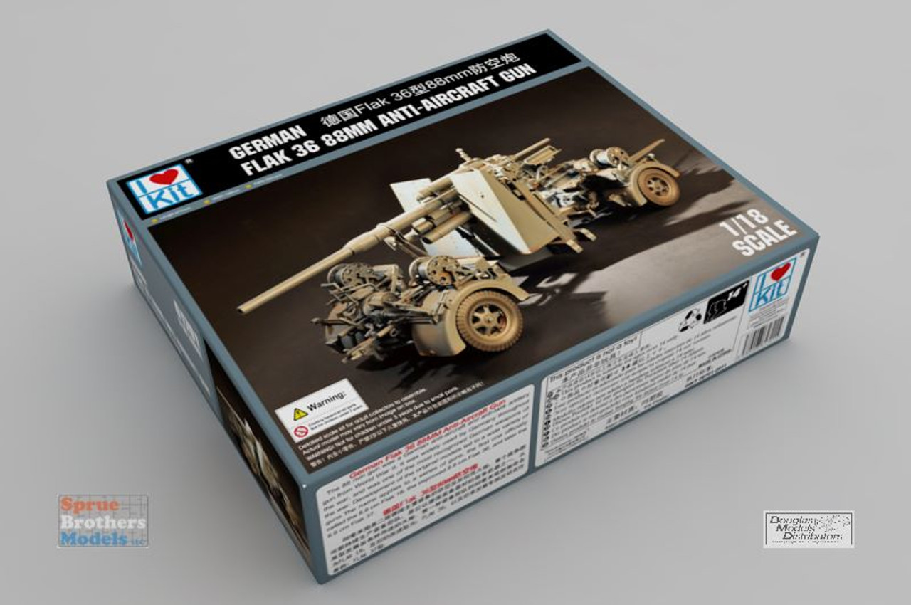 ILK61701 1:18 I Love Kit German Flak 36 88mm Anti-Aircraft Gun