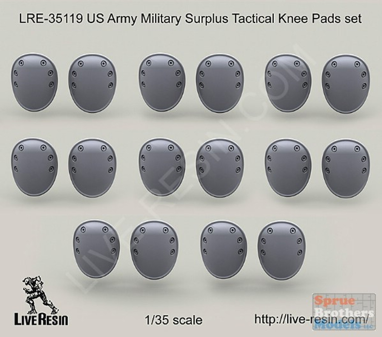 LVRLRE35119 1:35 LiveResin US Army Military Surplus Tactical Knee