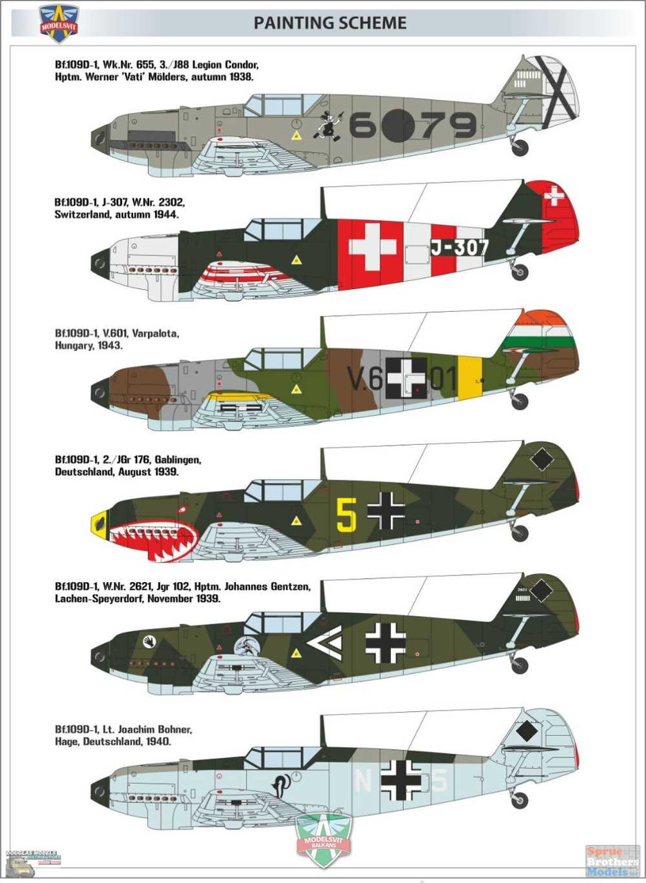 MDV48006 1:48 Modelsvit Messerschmitt Bf109D-1 - Sprue Brothers