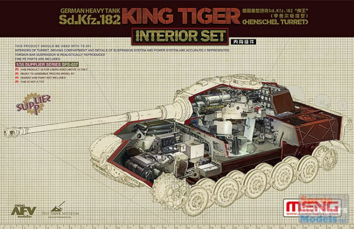 MNGSPS037 1:35 Meng Sd.Kfz.182 King Tiger (Henschel) Interior Set
