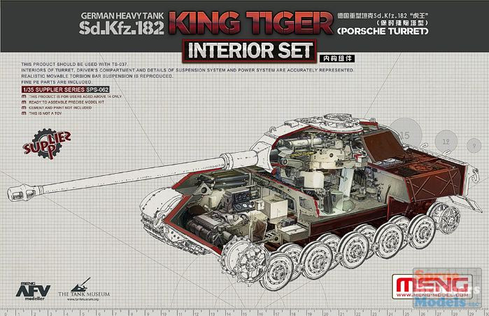 MNGSPS062 1:35 Meng Sd.Kfz.182 King Tiger (Porsche) Interior Set
