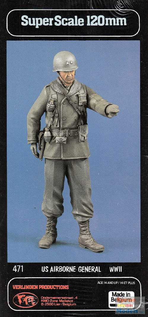 VER0471 120mm Verlinden Figure - US Airborne General WW2 - Sprue
