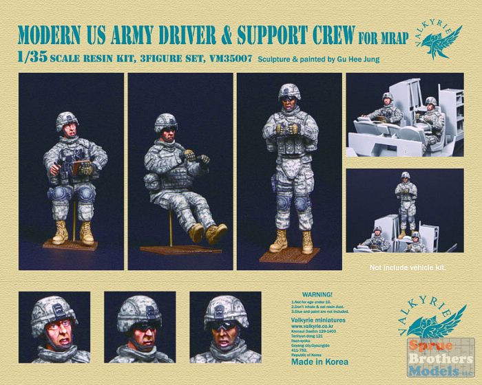 VLKVM35007 1:35 Valkyrie Models - Modern US Army Driver & Support