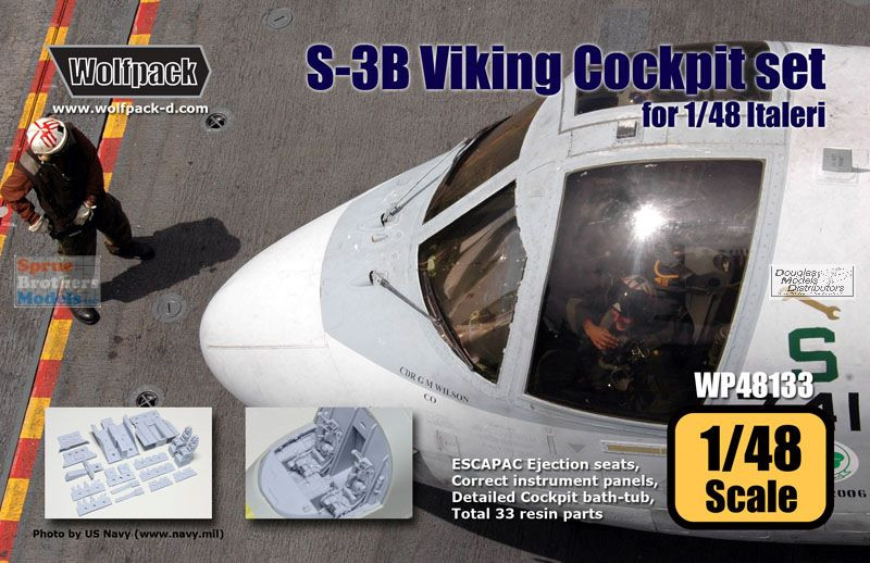S❇ WPD48133 1:48 Wolfpack S-3B Viking Cockpit Set (ITA kit) #48133