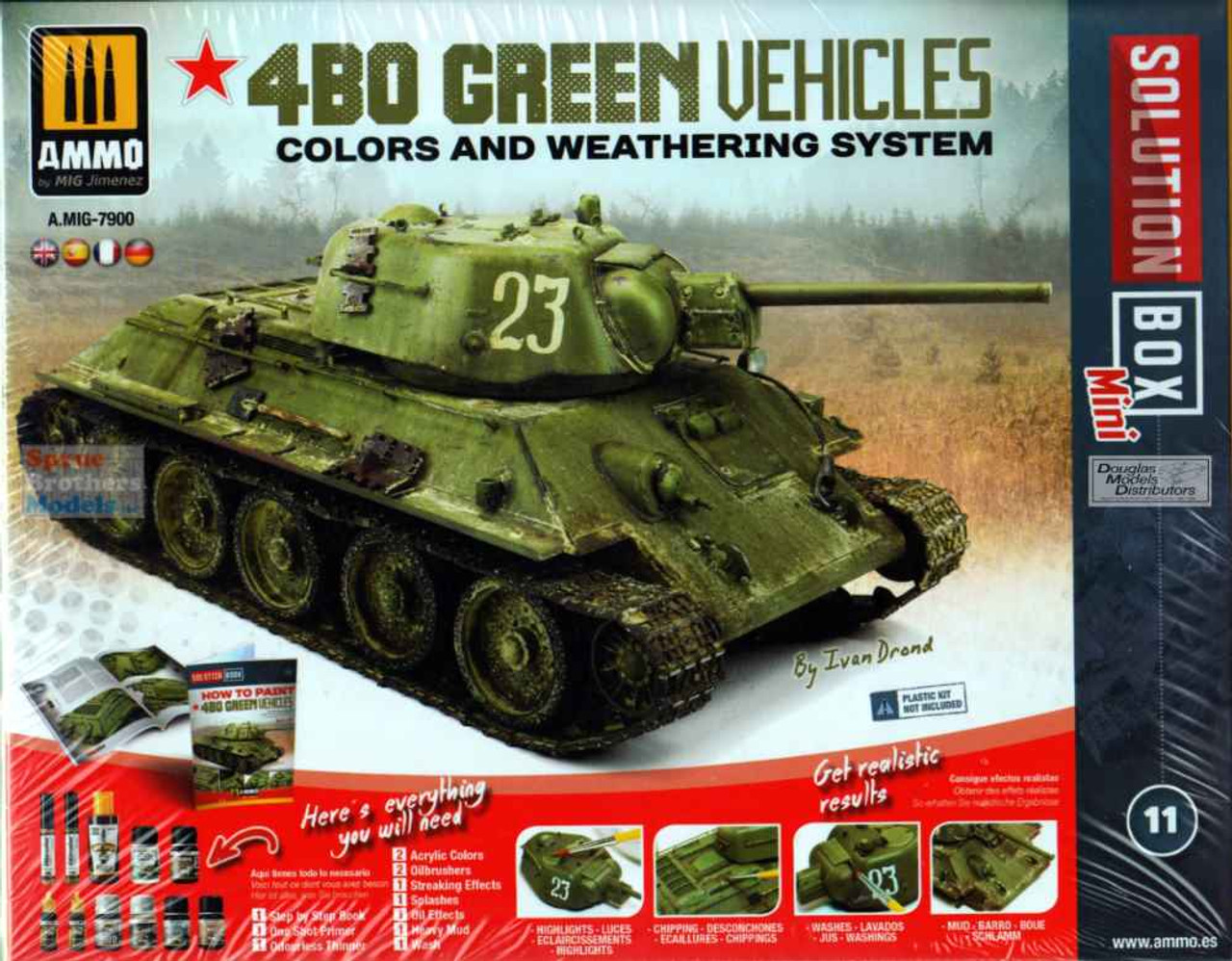 AMM7900 AMMO by Mig Solutions Box Mini - 4BO Green Vehicles