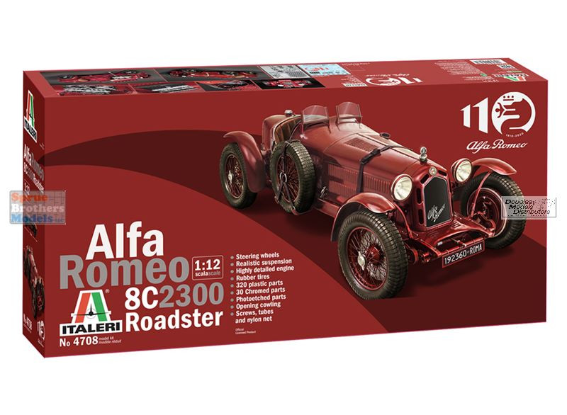 自動車 ITALERI Alfa Romeo 8C 2300 Roadster 1/12 ITA4708 1:12 Italeri Alfa Romeo 8C2300 Roadster - Sprue Brothers