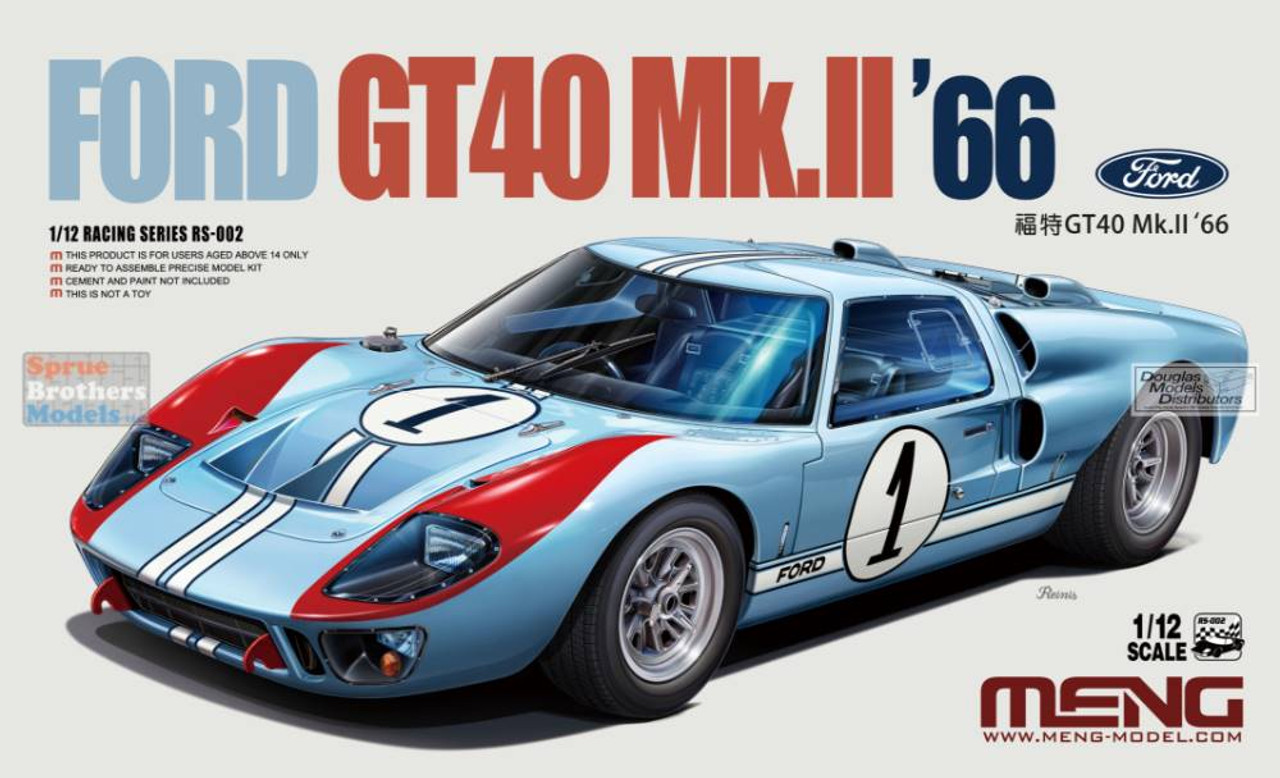 MNGRS002 1:12 Meng Ford GT40 Mk.II '66 - Sprue Brothers Models LLC