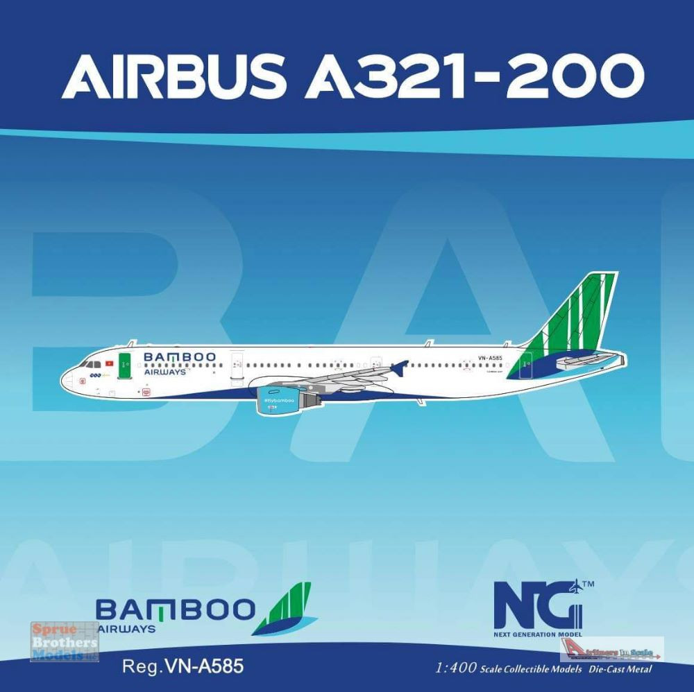 NGM13025 1:400 NG Model Bamboo Airways Airbus A321-200 Reg #VN