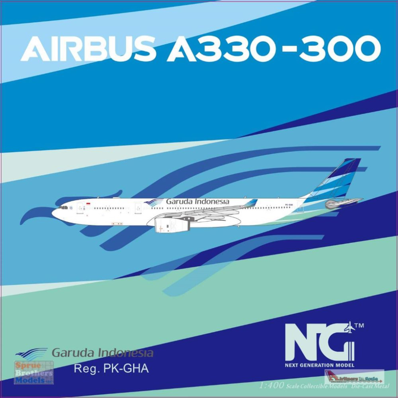 NGM62018 1:400 NG Model Garuda Indonesia Airbus A330-300 Reg #PK-GHA  (pre-painted/pre-built)