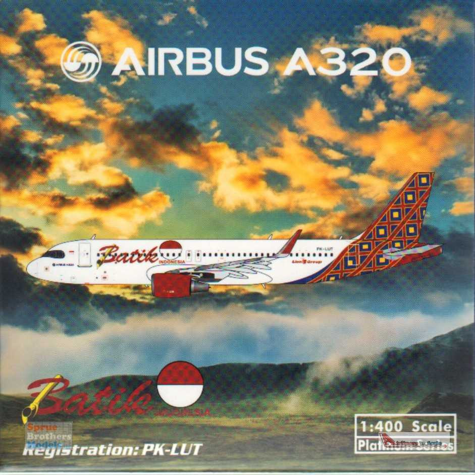 PHX11655 1:400 Phoenix Model Batik Air Airbus A320 Reg #PK-LUT