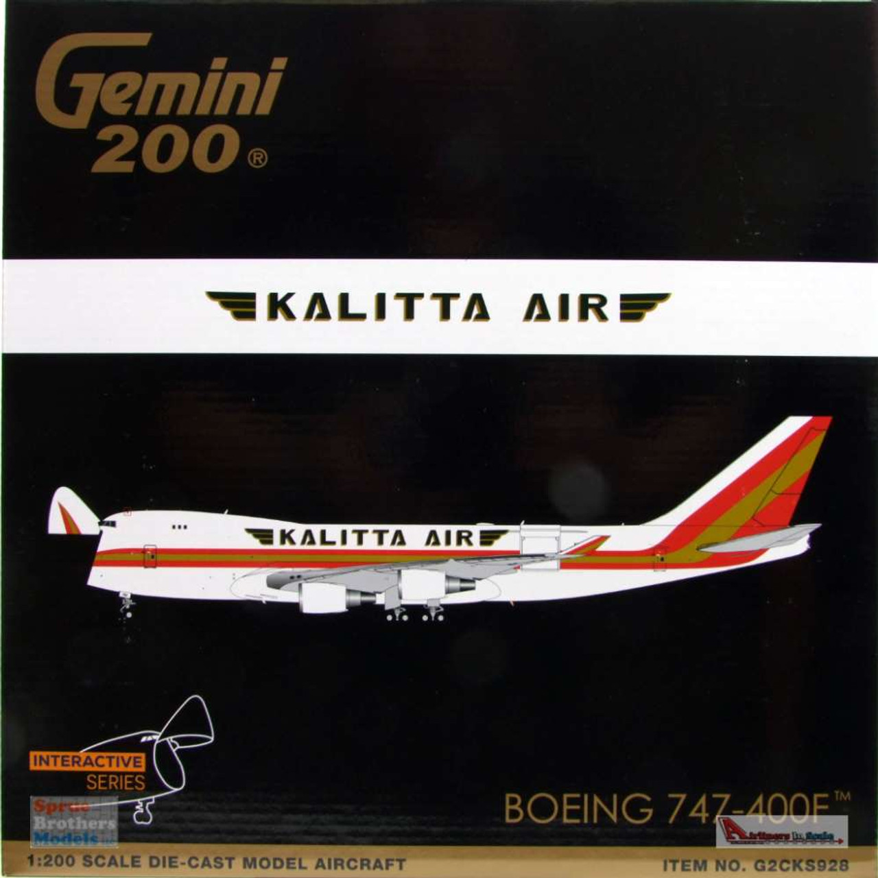 GEMG20928 1:200 Gemini Jets Kalitta Air Boeing 747-400ERF Reg #N782CK  Interactive Series (pre-painted/pre-built)