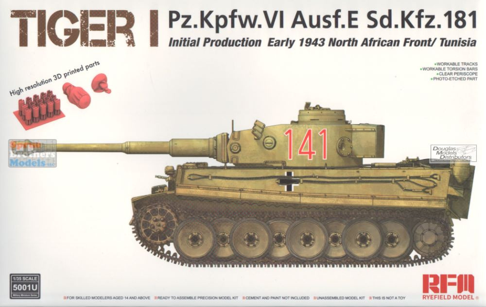 RFMRM5001U 1:35 Rye Field Model Tiger I Pz.Kpfw.VI Ausf E Sd.Kfz