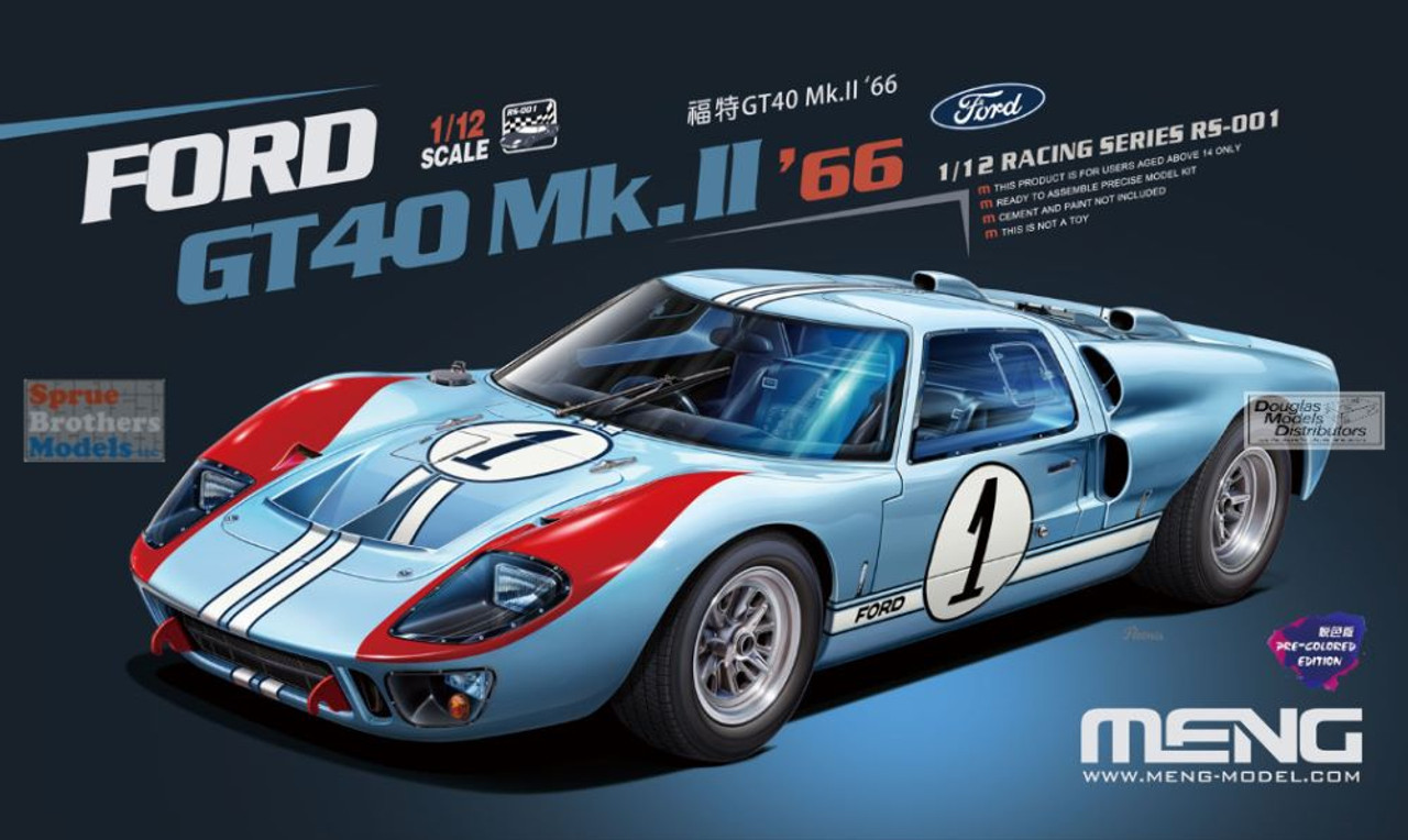 MNGRS001 1:12 Meng Ford GT40 Mk.II '66 [Pre-Colored Edition