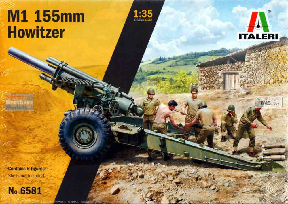模型+プラモデル 155mm M1-A2 CARRIAGE HOWITZER 1/35 MAX ITA6581 1:35 Italeri M1 155mm Howitzer - Sprue Brothers Models LLC