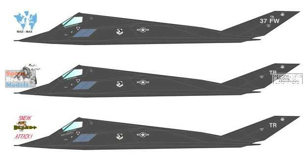 CARCD72099 1:72 Caracal Models Decals - F-117 Nighthawk - Sprue