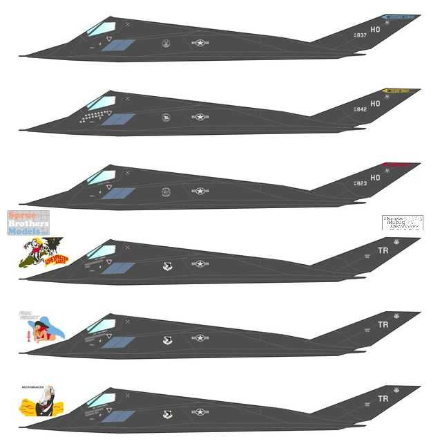 CARCD72099 1:72 Caracal Models Decals - F-117 Nighthawk - Sprue