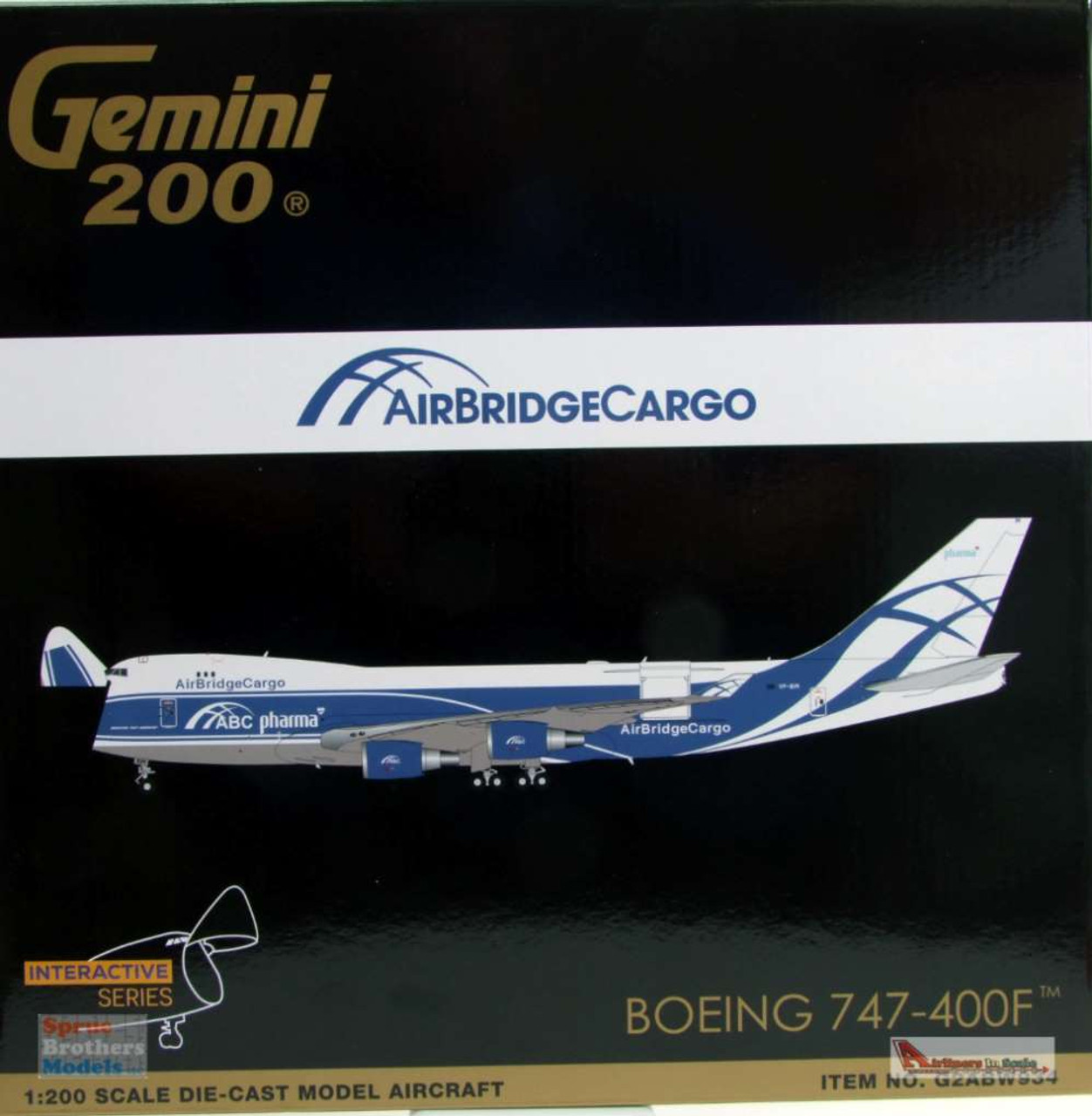 GEMG20934 1:200 Gemini Jets AirBridge Cargo Boeing 747-400ERF Reg #VP-BIM  Interactive Series (pre-painted/pre-built)