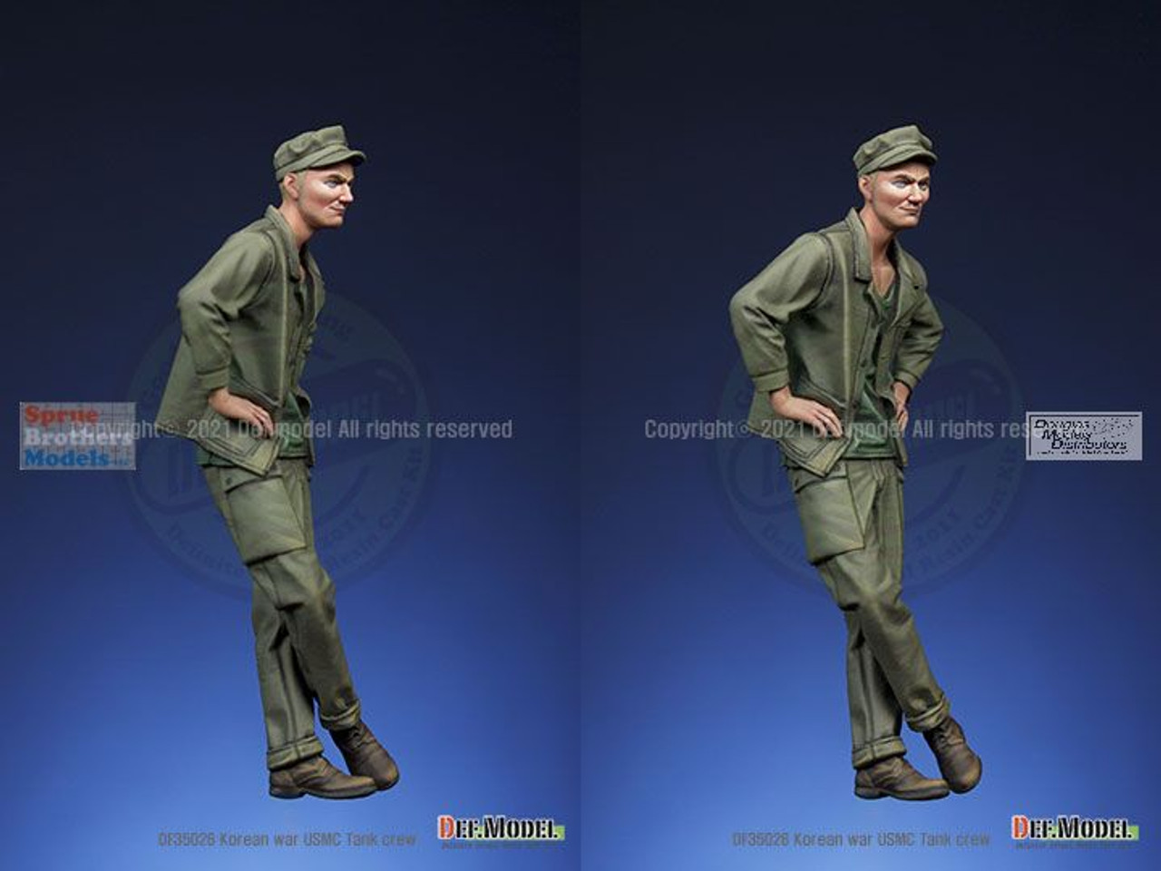 DEFDF35026 1:35 DEF Model Figure - USMC Tank Crew Korea 1950