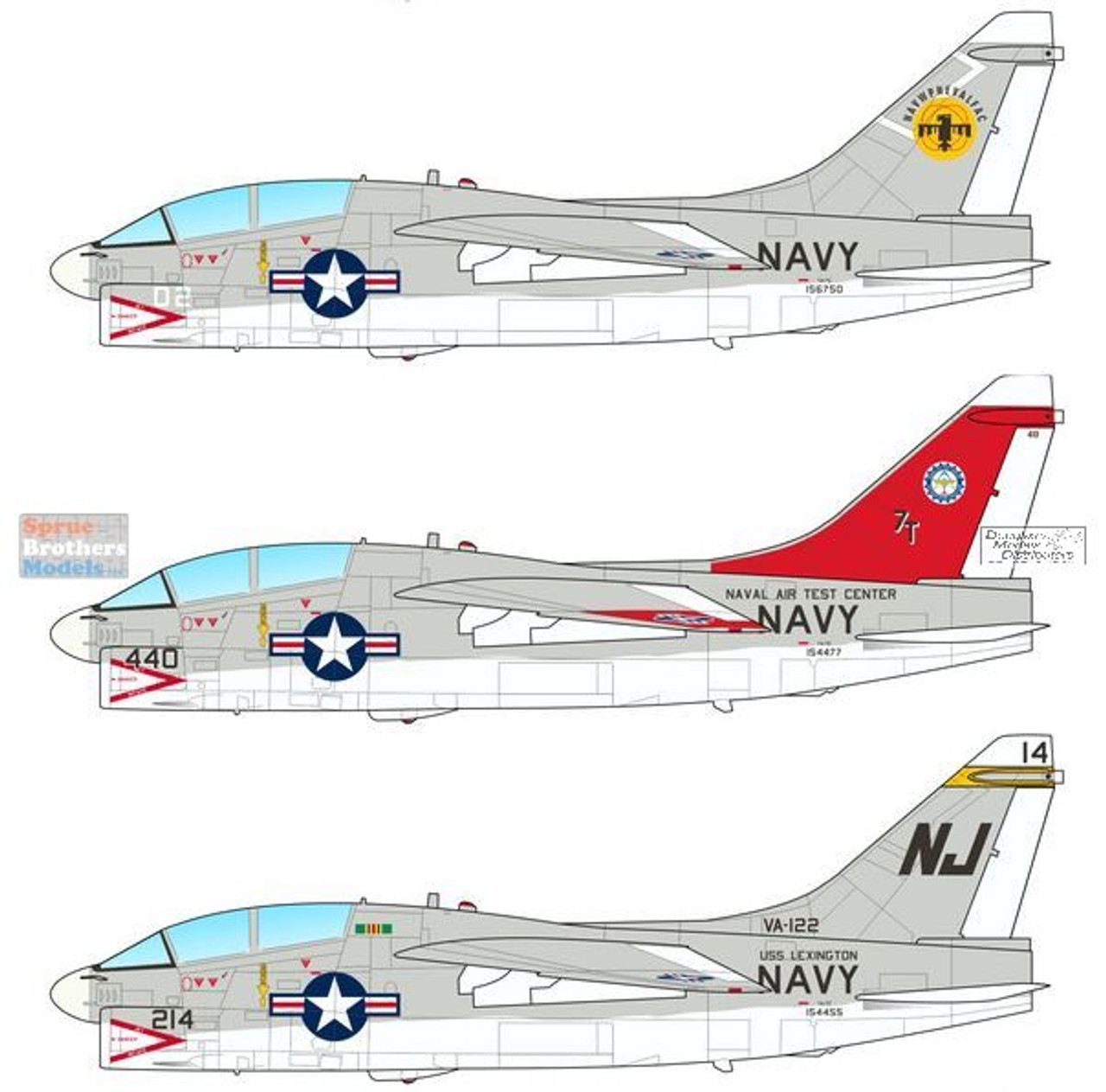 CARCD48180 1:48 Caracal Models Decals - A-7 TA-7C EA-7L Corsair II  'Twosairs'