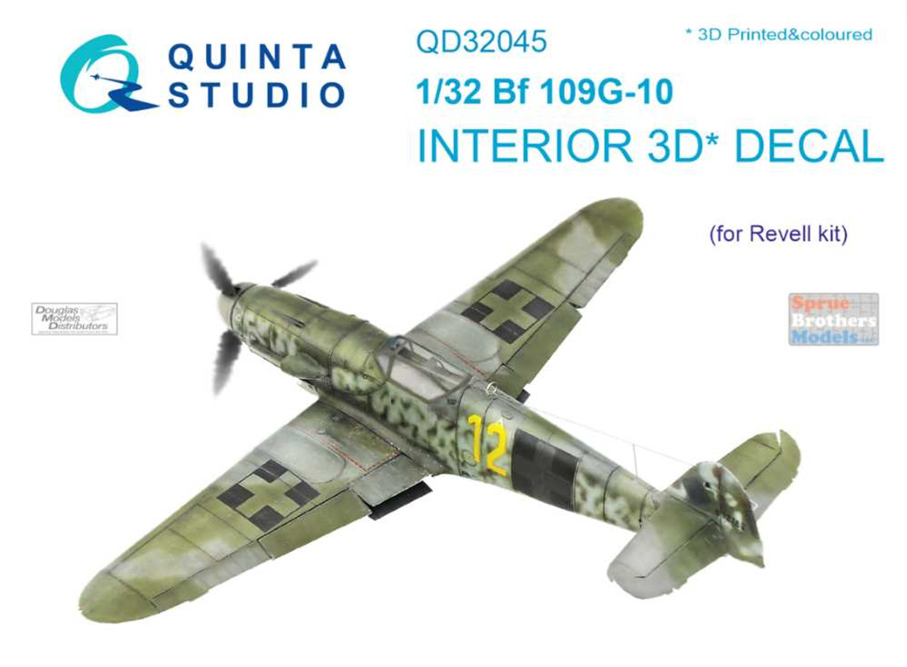 Hoogte vertrekken meesterwerk QTSQD32045 1:32 Quinta Studio Interior 3D Decal- Bf109G-10 (Revell kit)